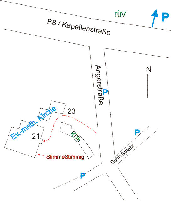 Lageplan: Frth, nahe methud. Kirche